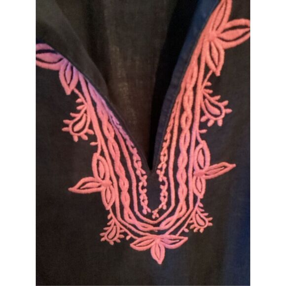 Lilly Pulitzer Amelia Island Top Sz XL 100% Linen Embroidered Blue Pink - Picture 5 of 11